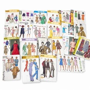 VTG Dritz Sewing Pattern Storage Case Box Organizer McCalls Simplicity 27 Lot